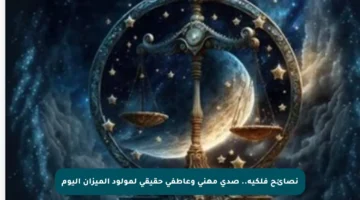 نصائح فلكية.. صدى مهني وعاطفي حقيقي لمولود الميزان اليوم